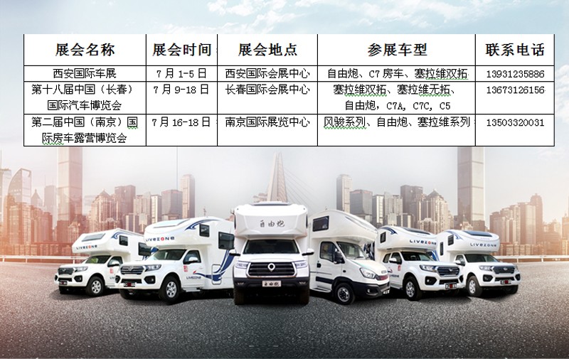 七月，這么多城市都能看房車